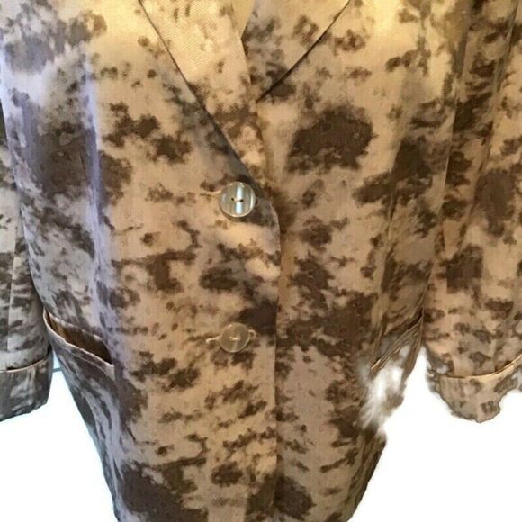 Robert Kitchen Canada Womens Blazer Jacket White and Taupe Button Size 14 Care - Picture 5 of 9